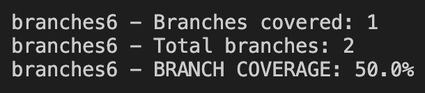 Coverage Tool Output